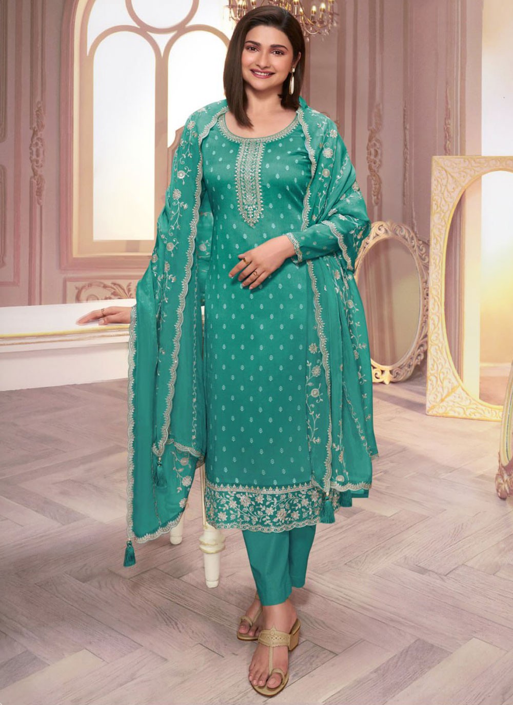 Silk Salwar Suit - T3907