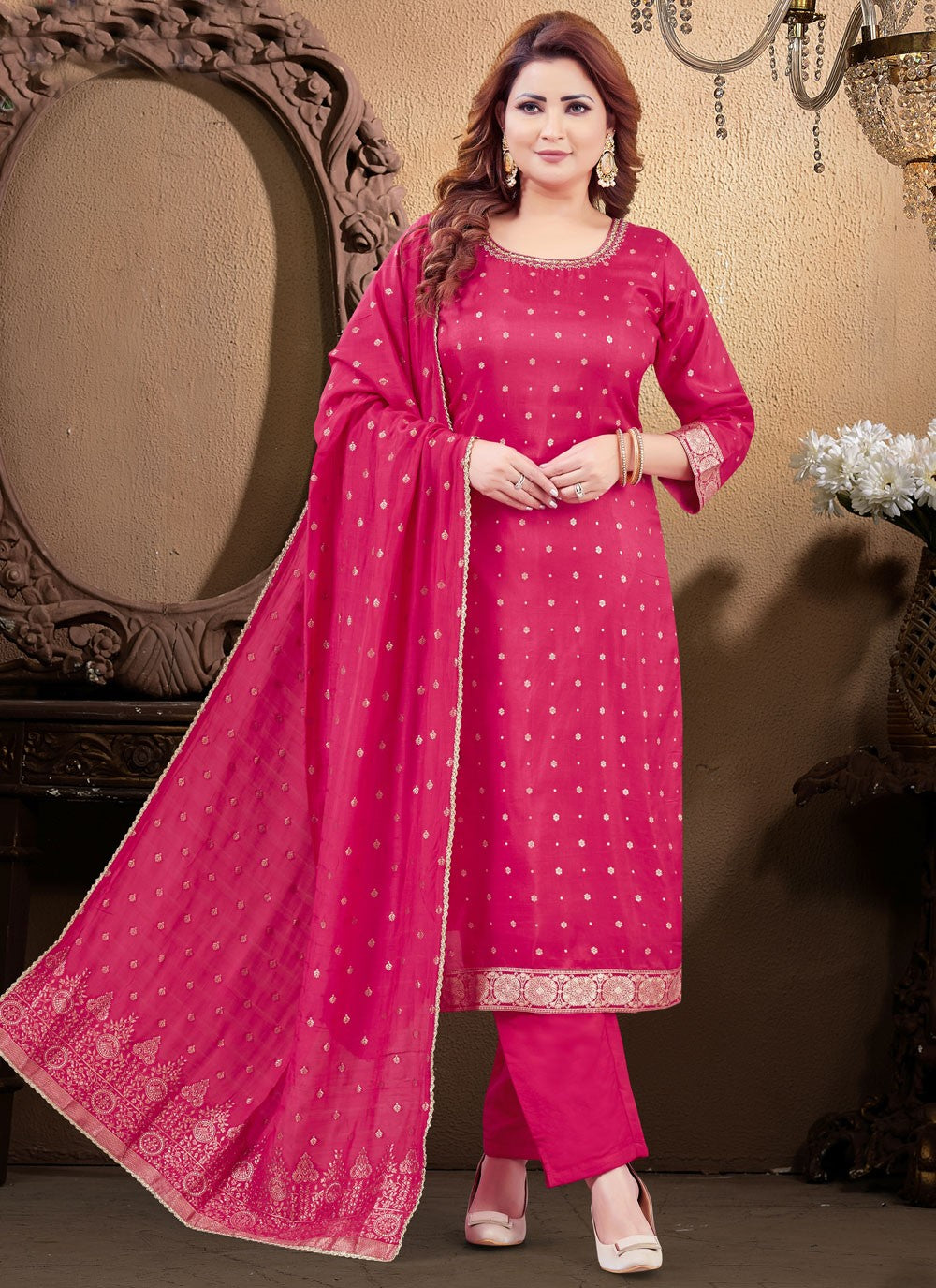 Silk Salwar Suit - T4116