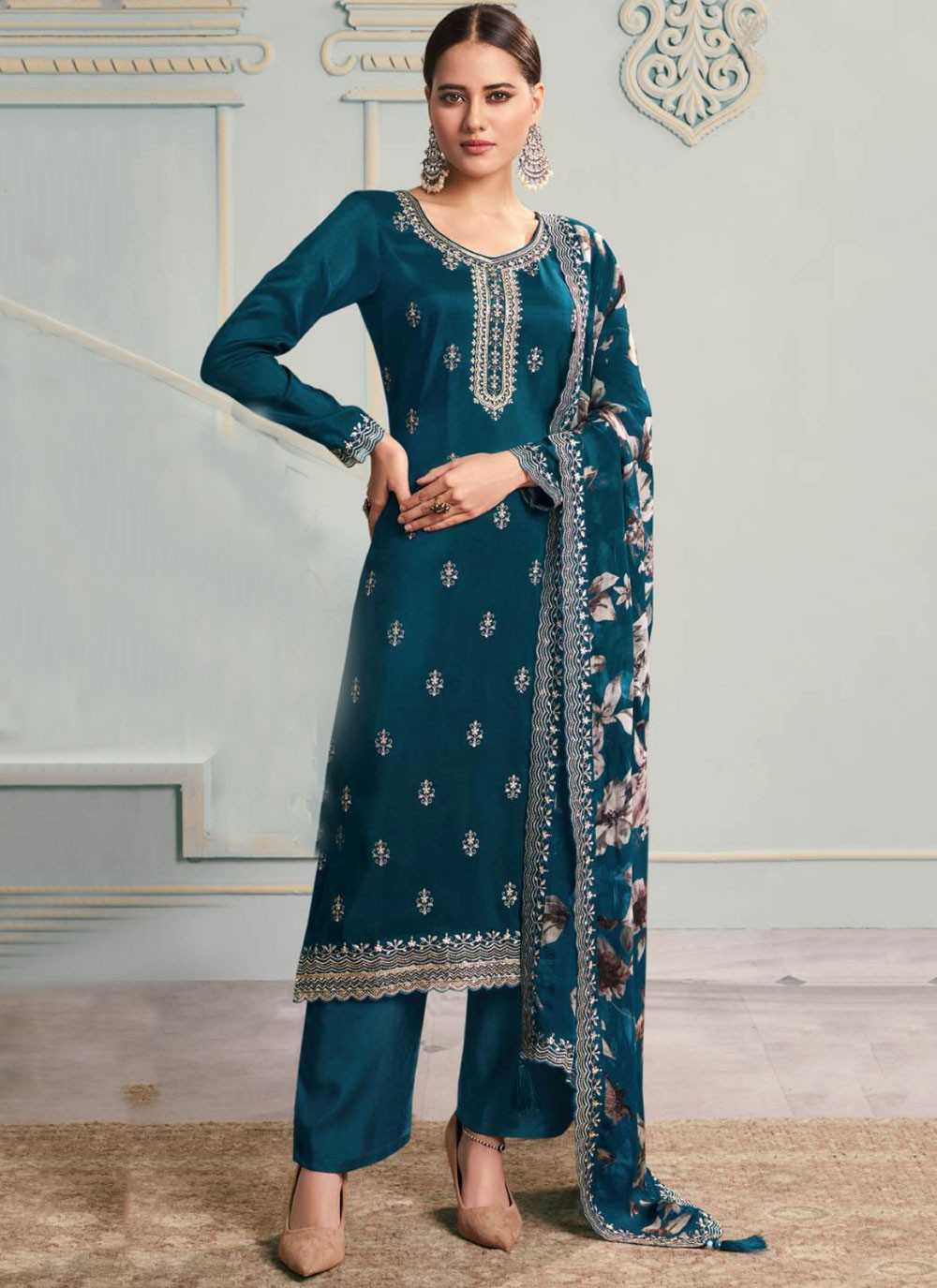 Silk Salwar Suit - T4059