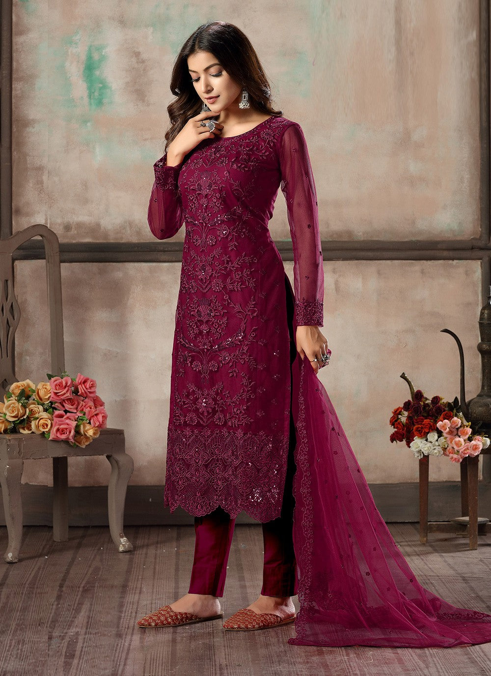 Net Salwar Suit - T615