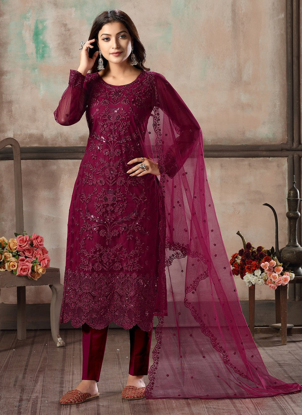 Net Salwar Suit - T615