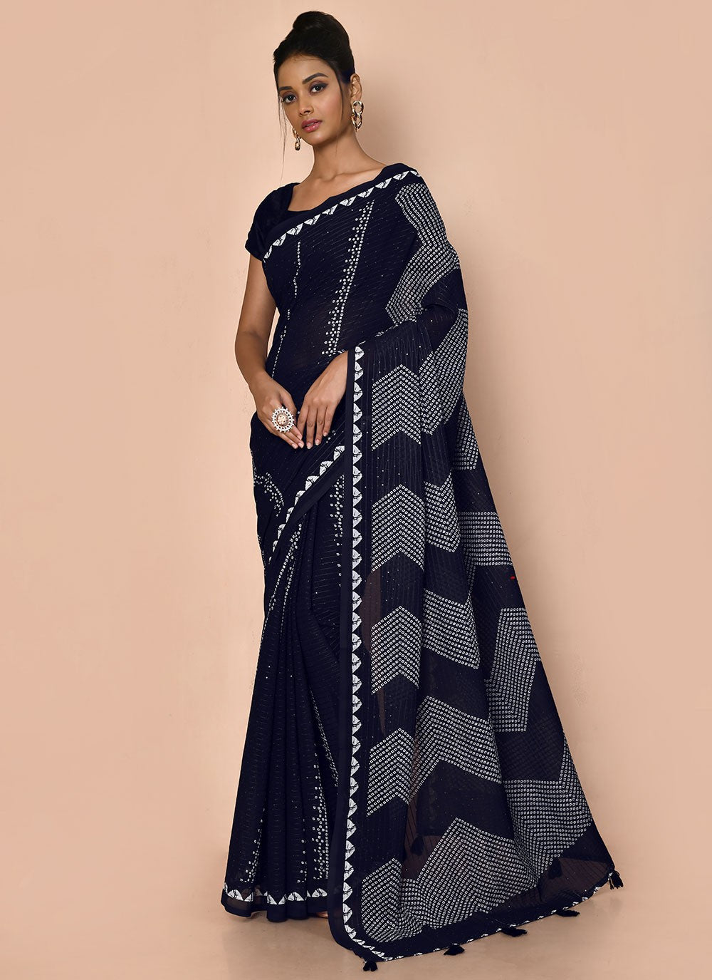 Trendy Printed Faux Georgette Saree - S2991