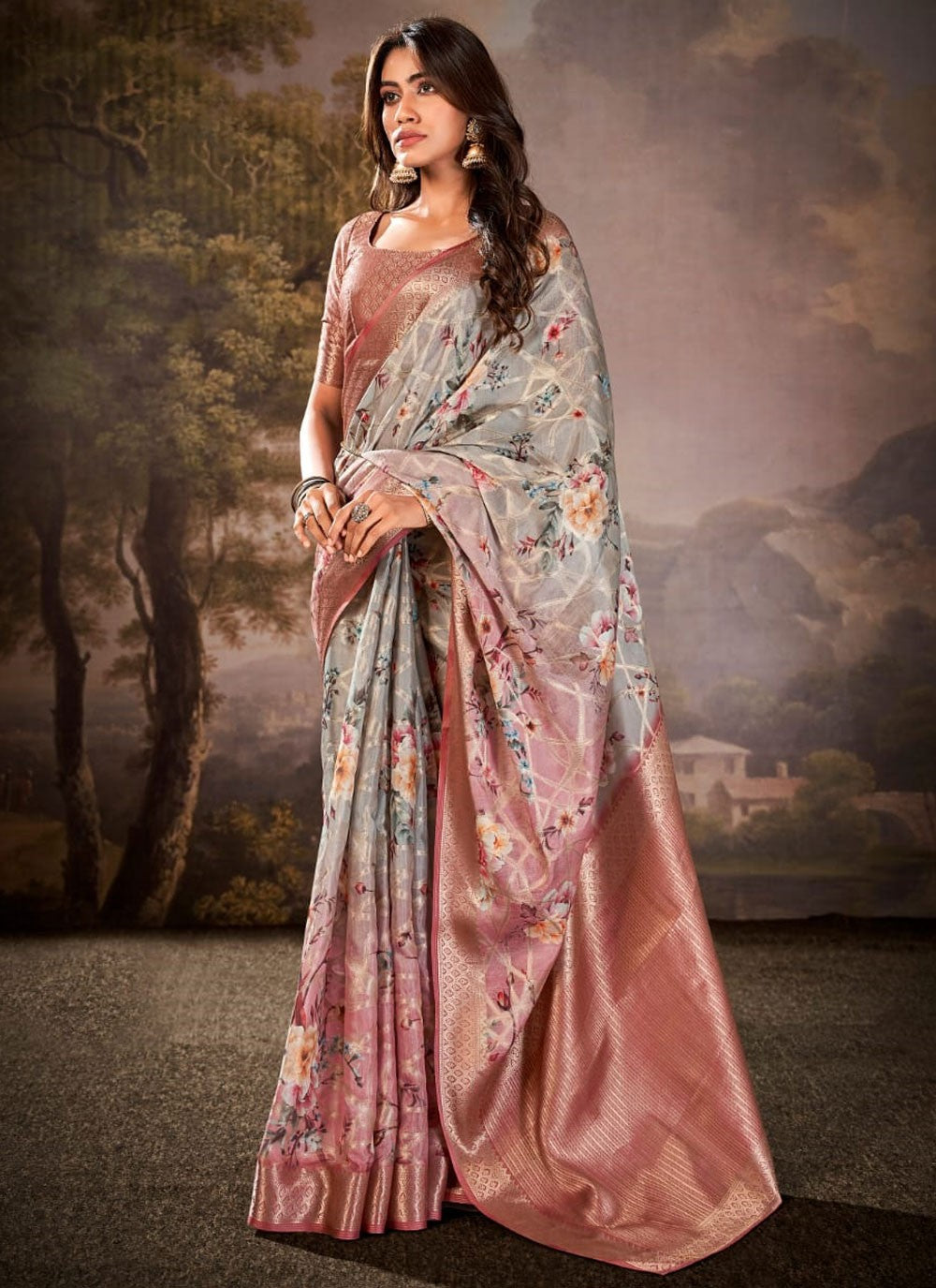 Classic Printed Cotton Silk Saree - S9313