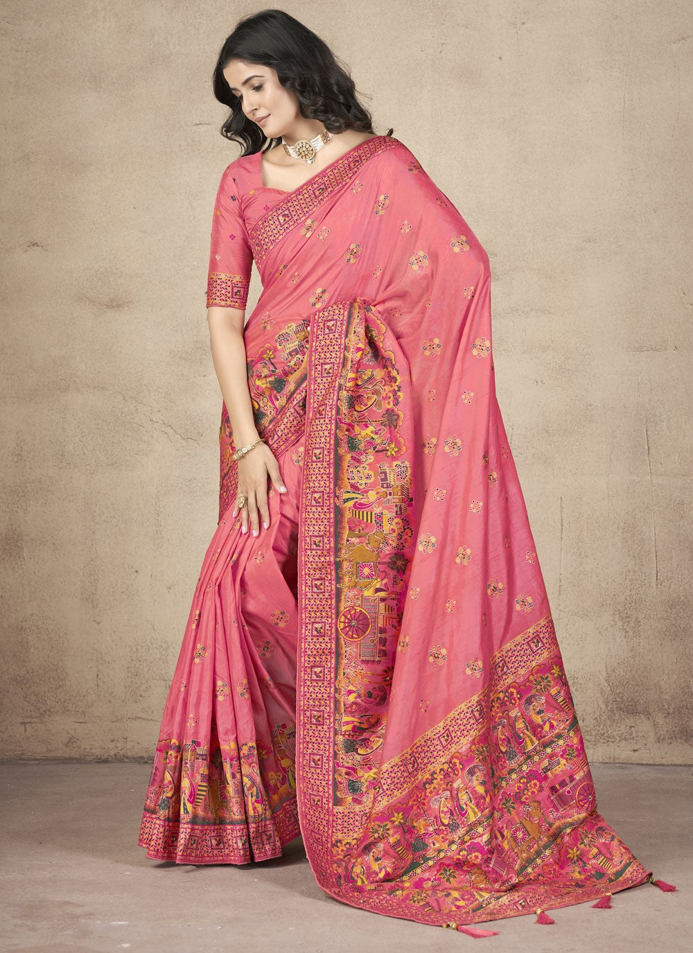 Classic Thread Pashmina Silk Saree - S9984