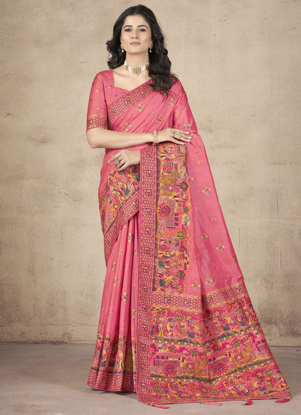 Classic Thread Pashmina Silk Saree - S9984