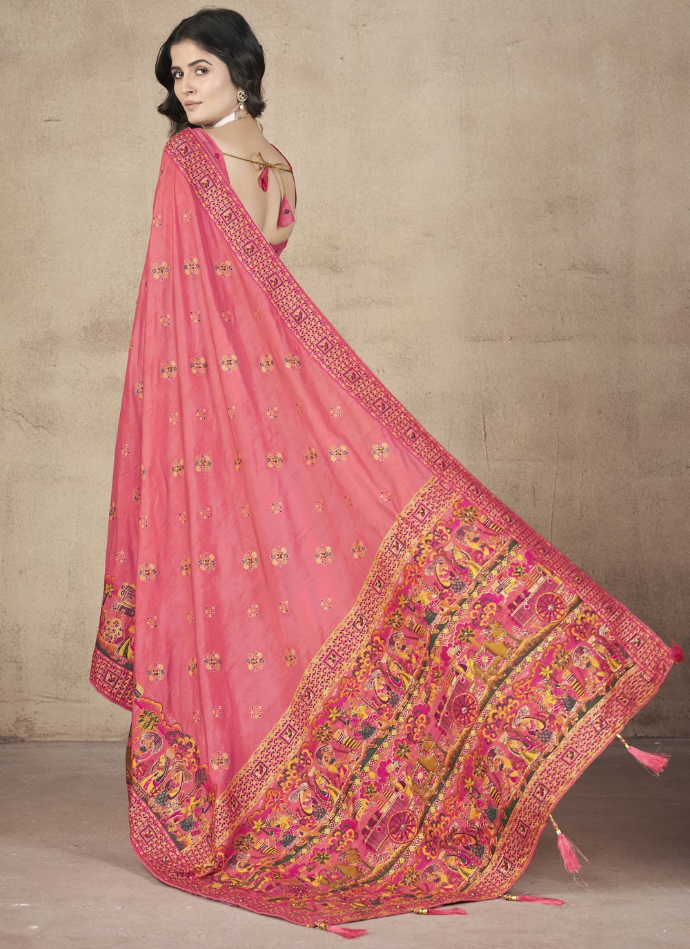 Classic Thread Pashmina Silk Saree - S9984