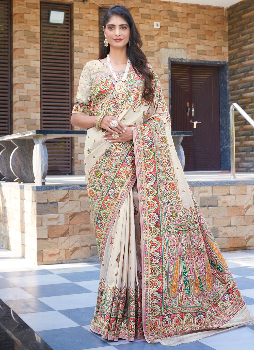 Kashmiri Pashmina Saree - S11995