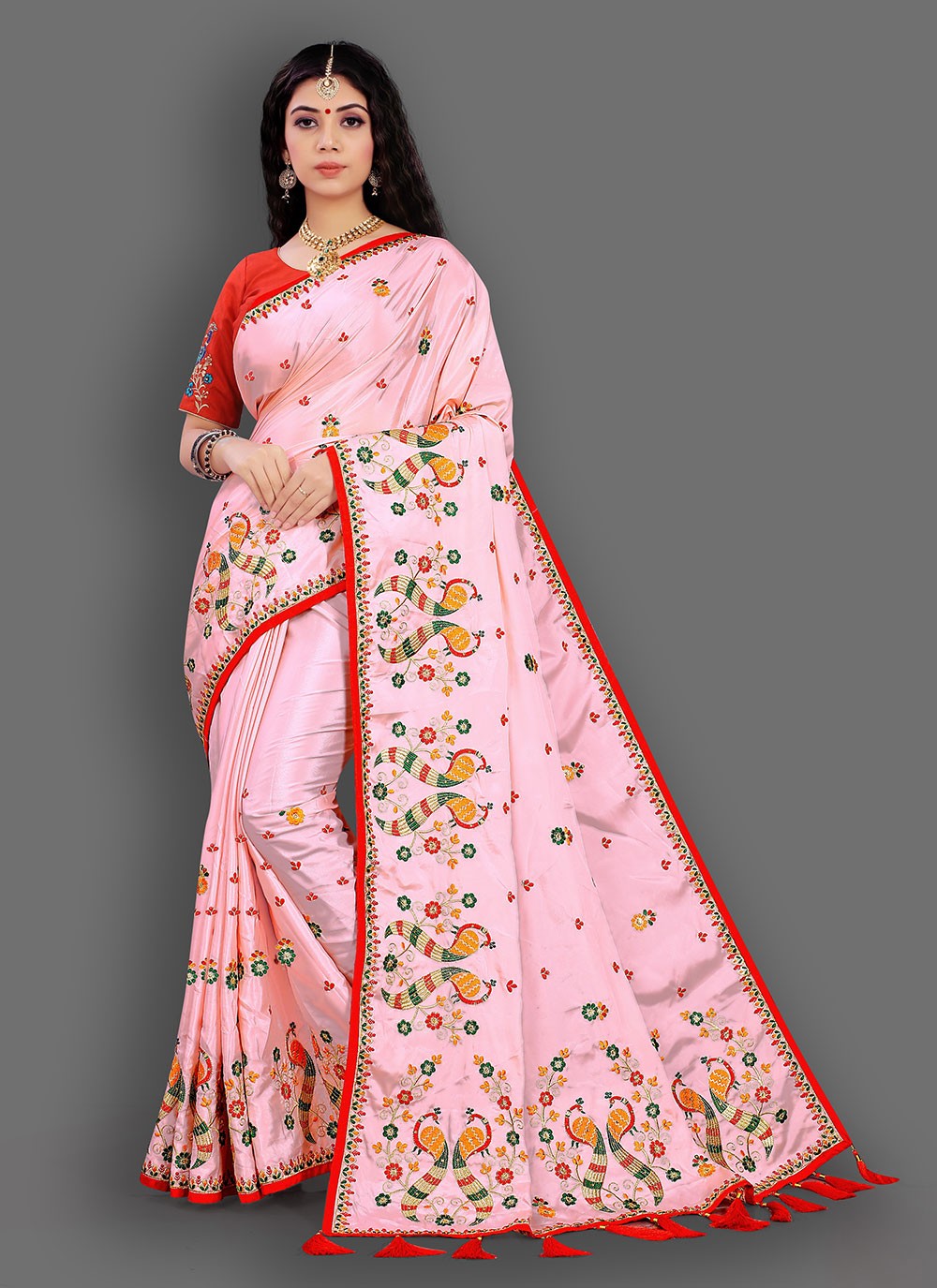 Classic Diamond Crepe Silk Saree - S1255