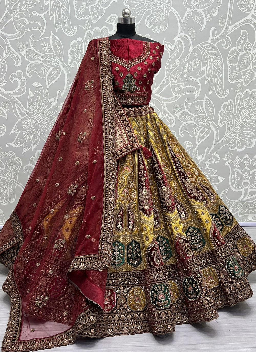 Diamond Silk, Velvet A - Line Lehenga - L1443