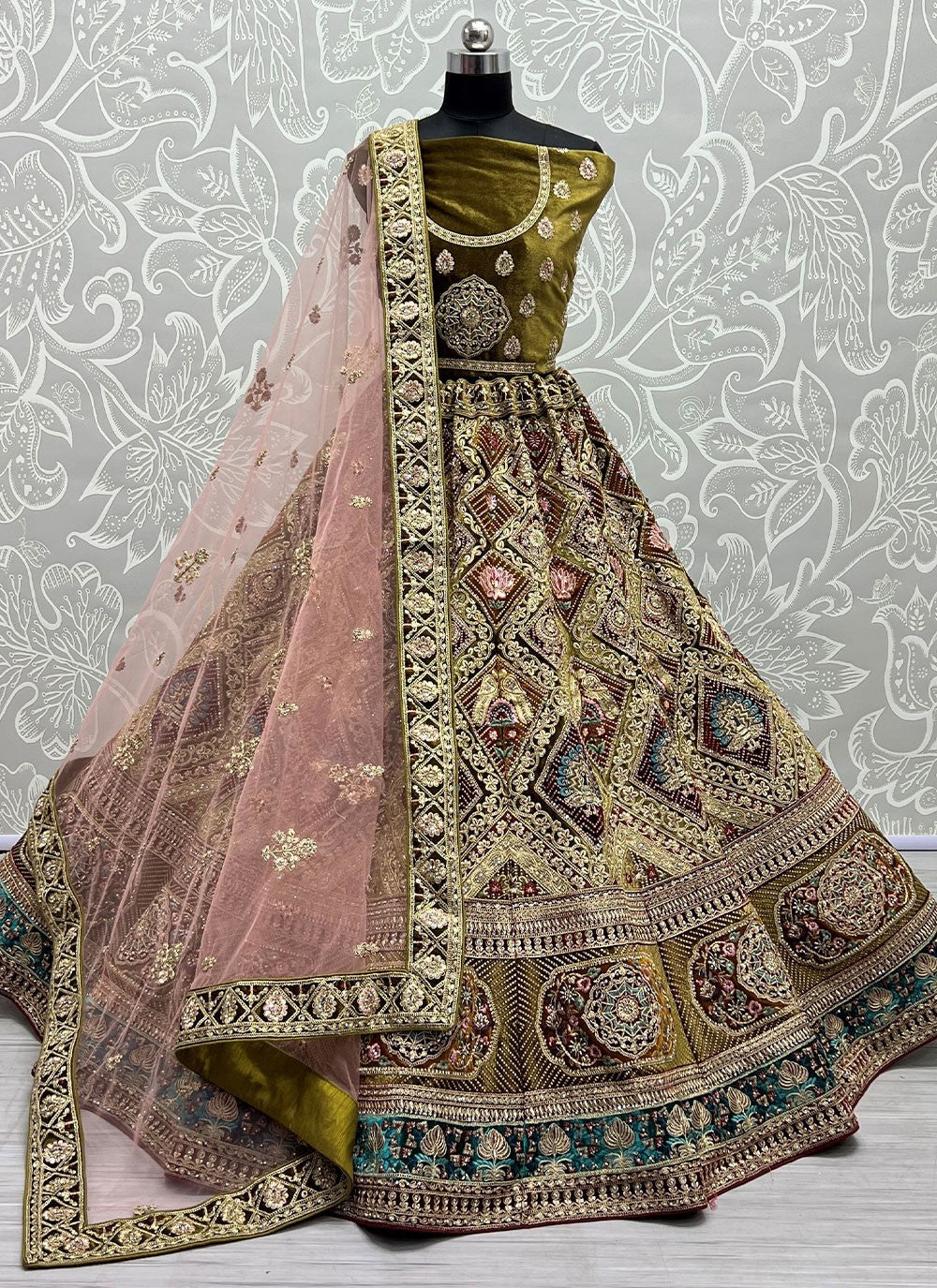 Diamond Velvet A - Line Lehenga - L0843