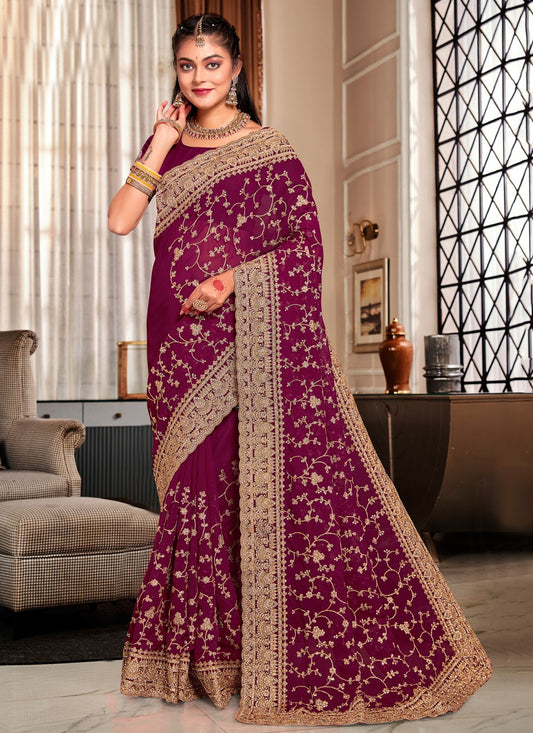 Trendy Cord Georgette Saree - S5426