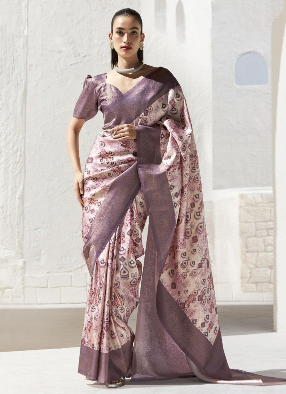 Classic Border Work Art Silk Saree - S9649