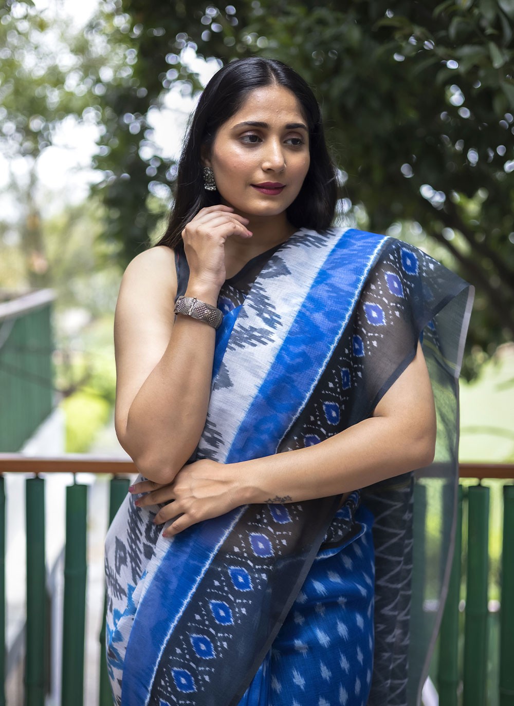 Classic Digital Print Cotton Saree - S2201