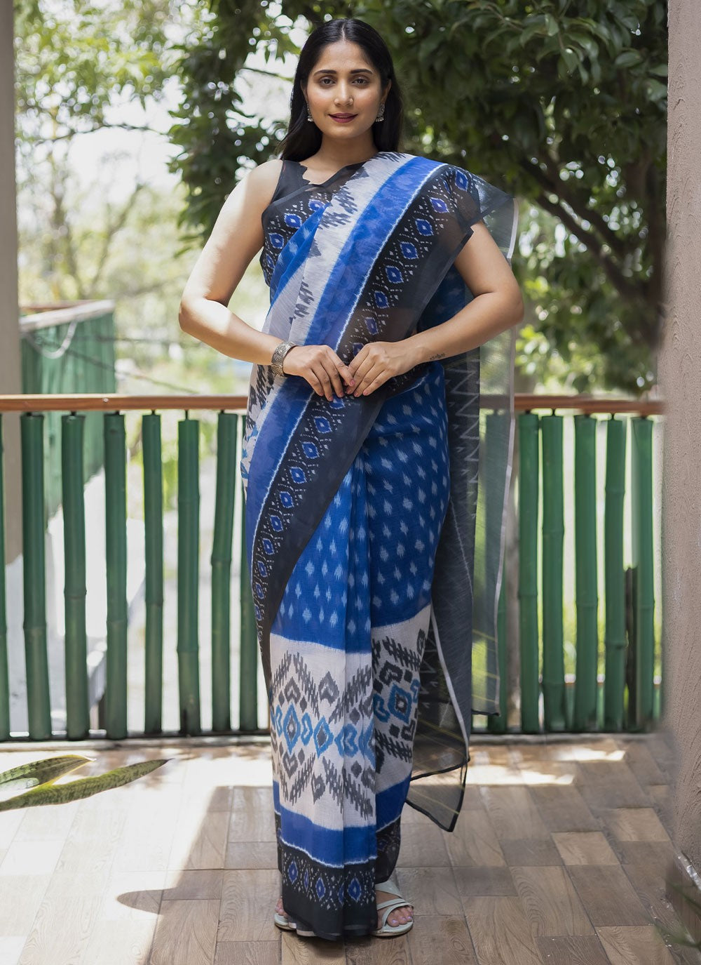 Classic Digital Print Cotton Saree - S2201