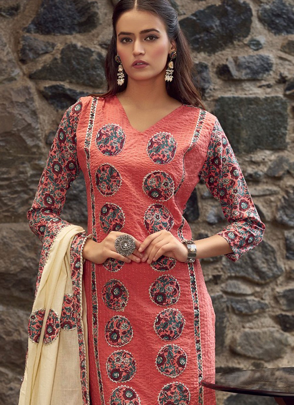 Digital Print Cotton Salwar Suit - T4446