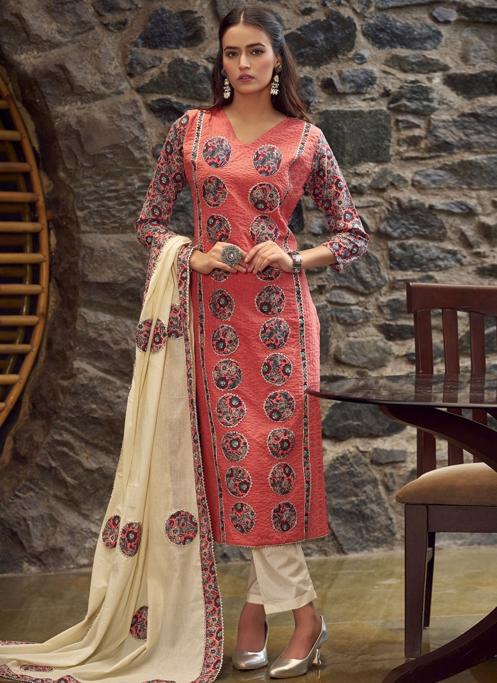 Digital Print Cotton Salwar Suit - T4446