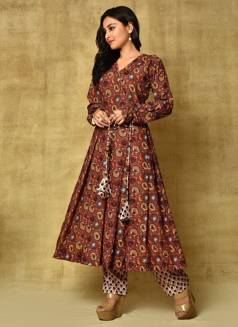 Cotton Silk Anarkali - T915