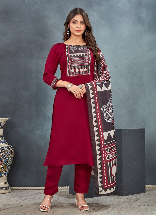 Digital Print Silk Pant Style Suit - T4720