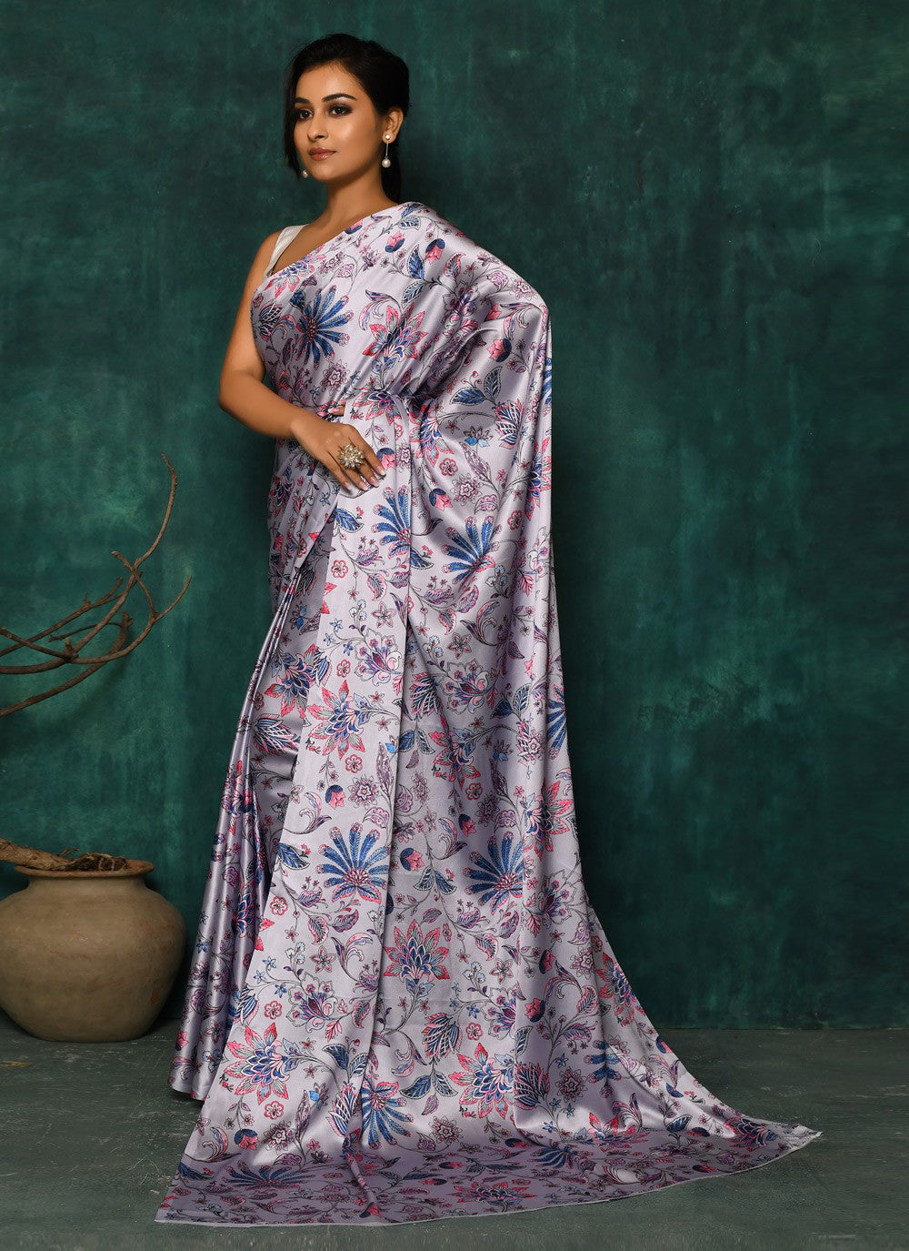 Classic Digital Print Faux Georgette Saree - S2342