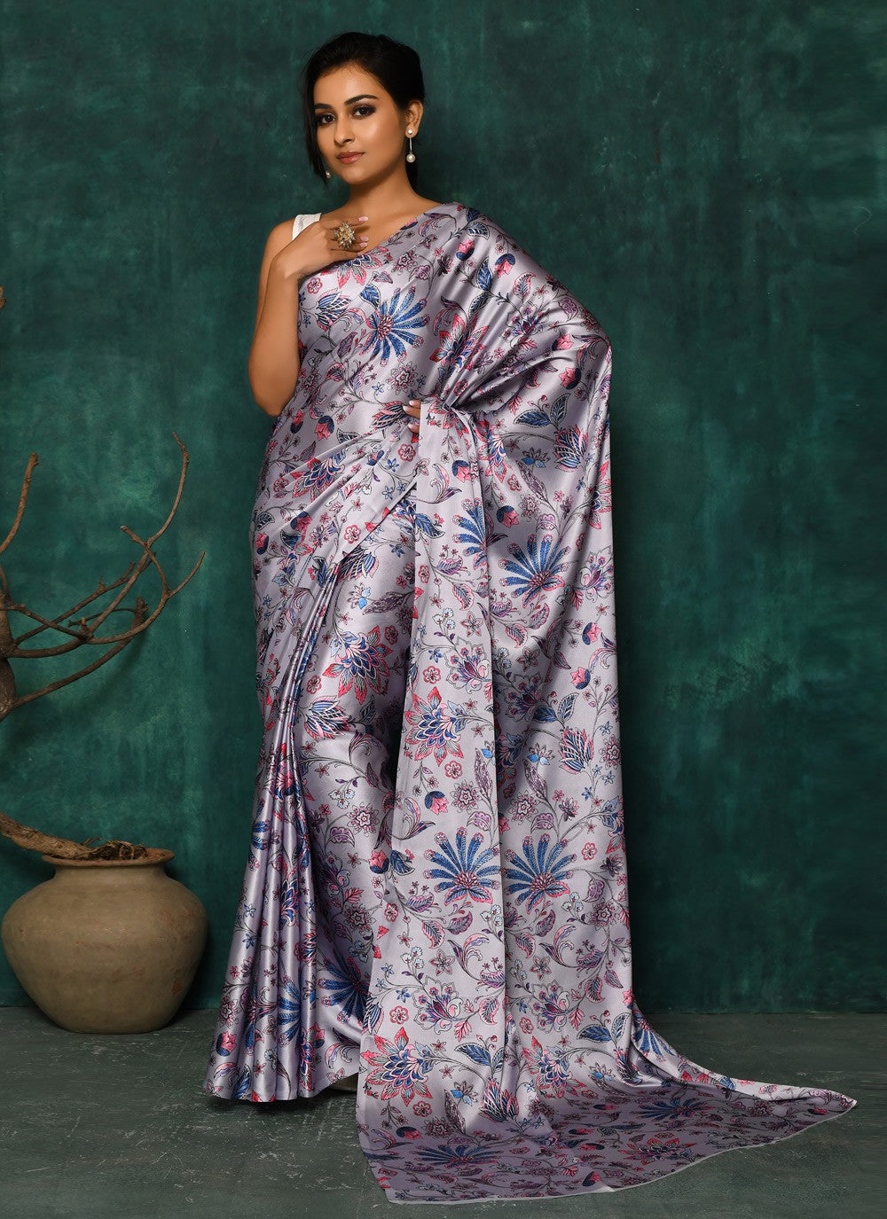 Classic Digital Print Faux Georgette Saree - S2342