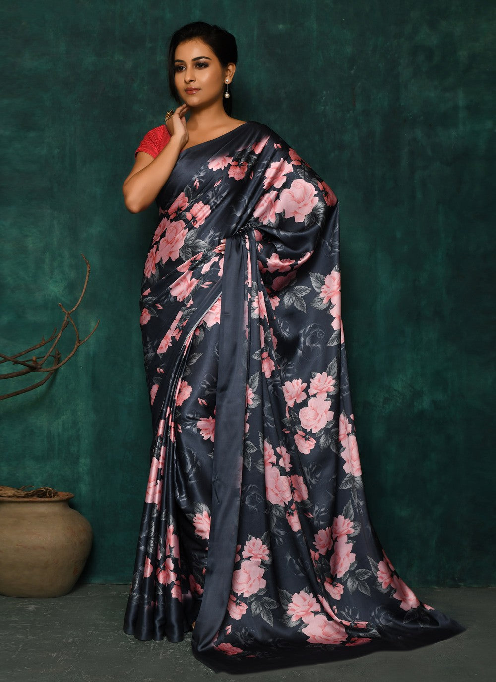 Classic Digital Print Faux Georgette Saree - S2174