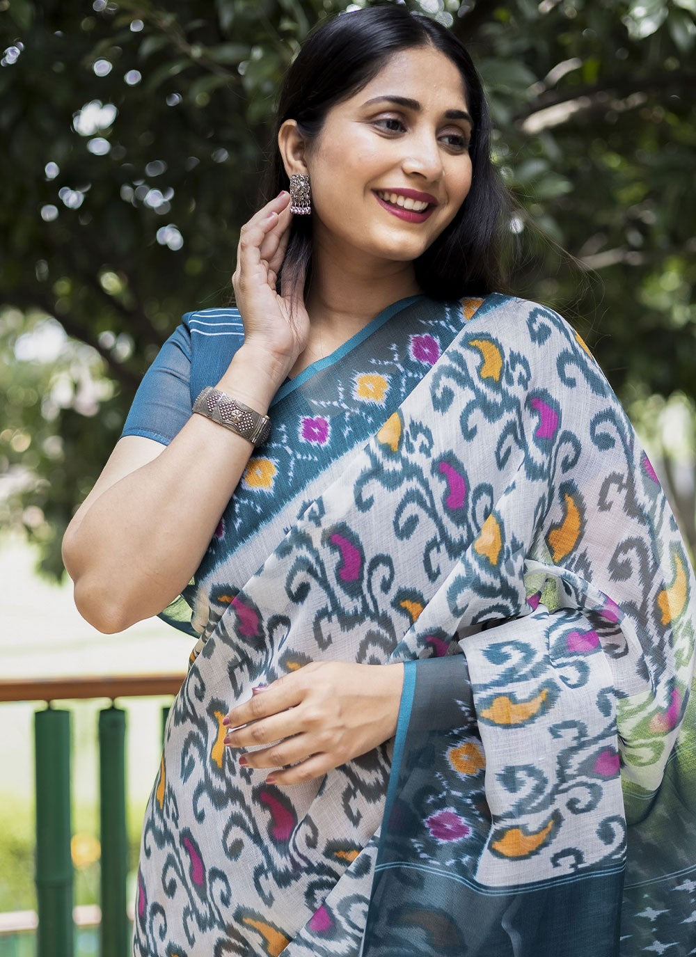 Classic Digital Print Cotton Saree - S2201