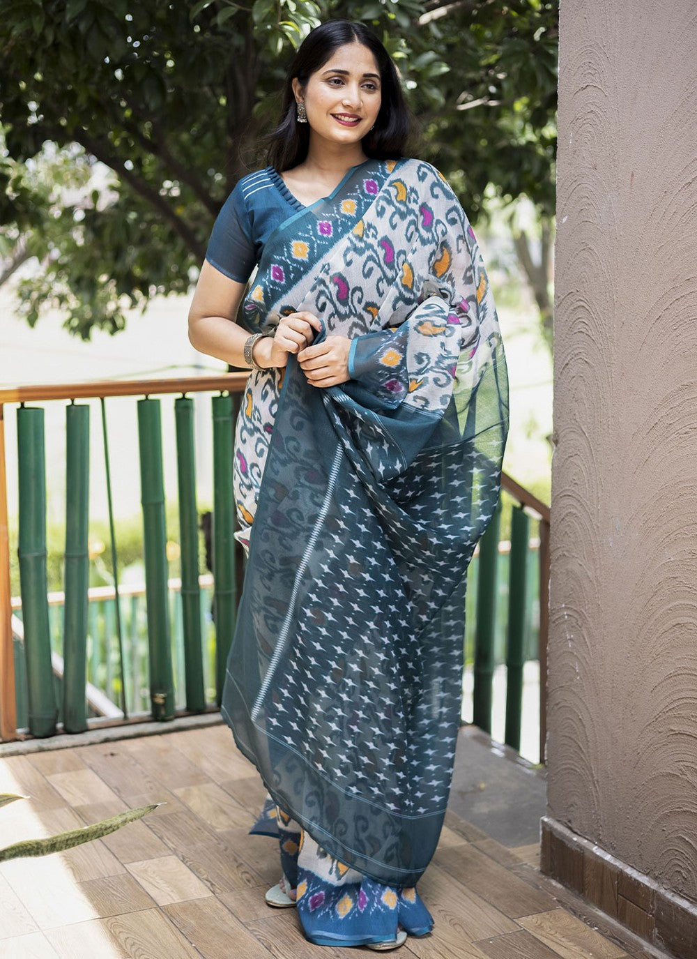 Classic Digital Print Cotton Saree - S2201