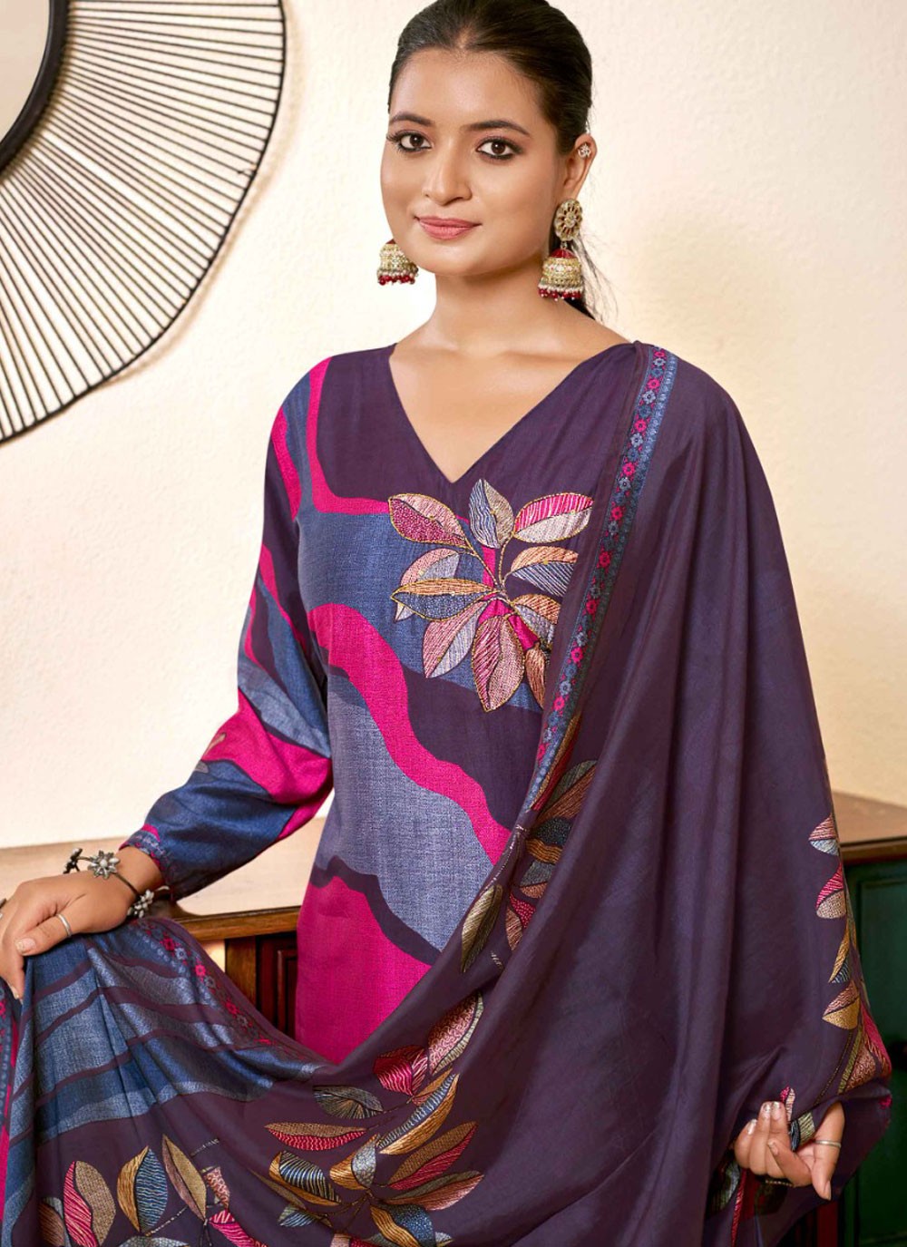 Silk, Viscose Salwar Suit - T3899