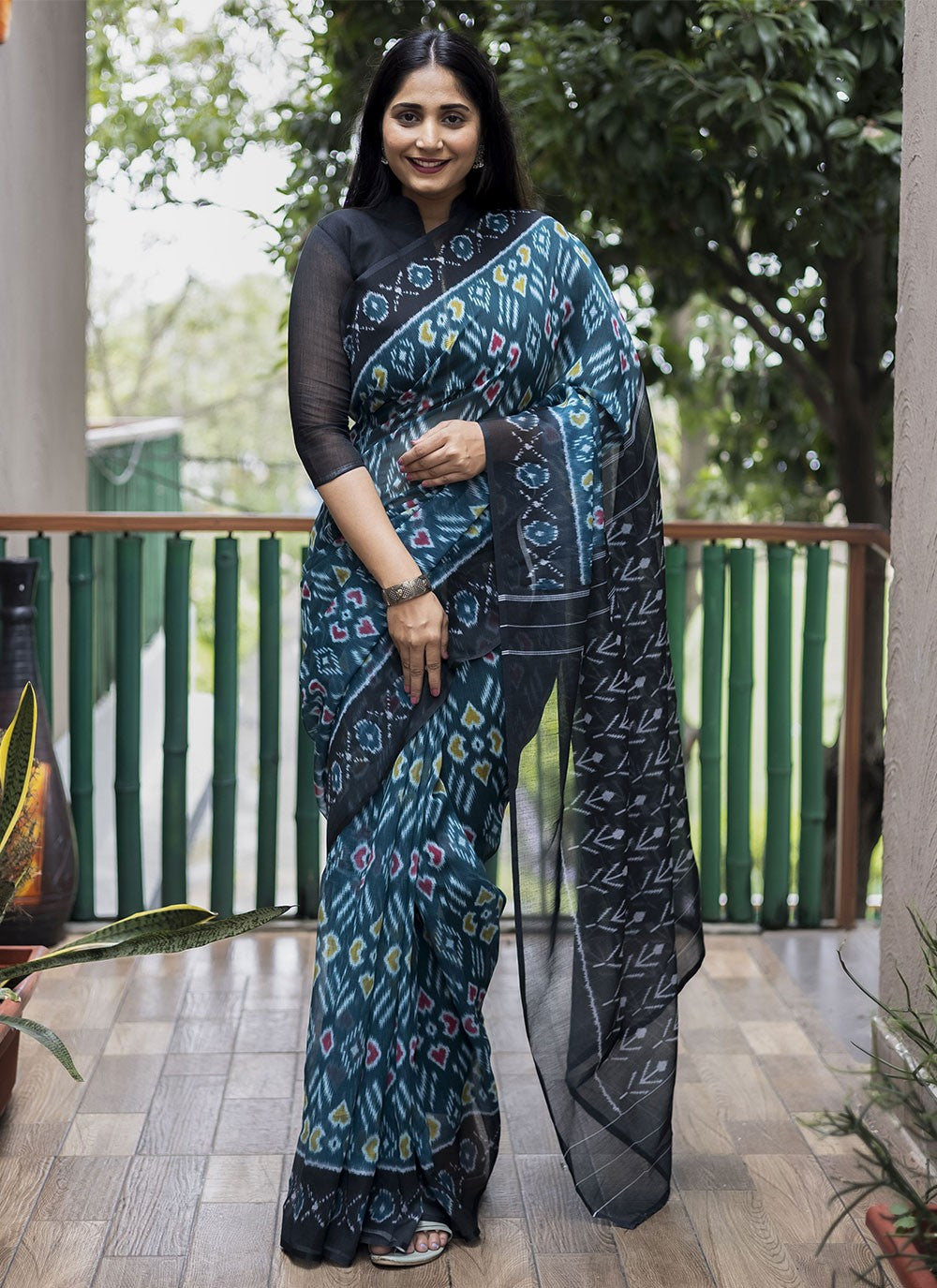 Classic Digital Print Cotton Saree - S2201