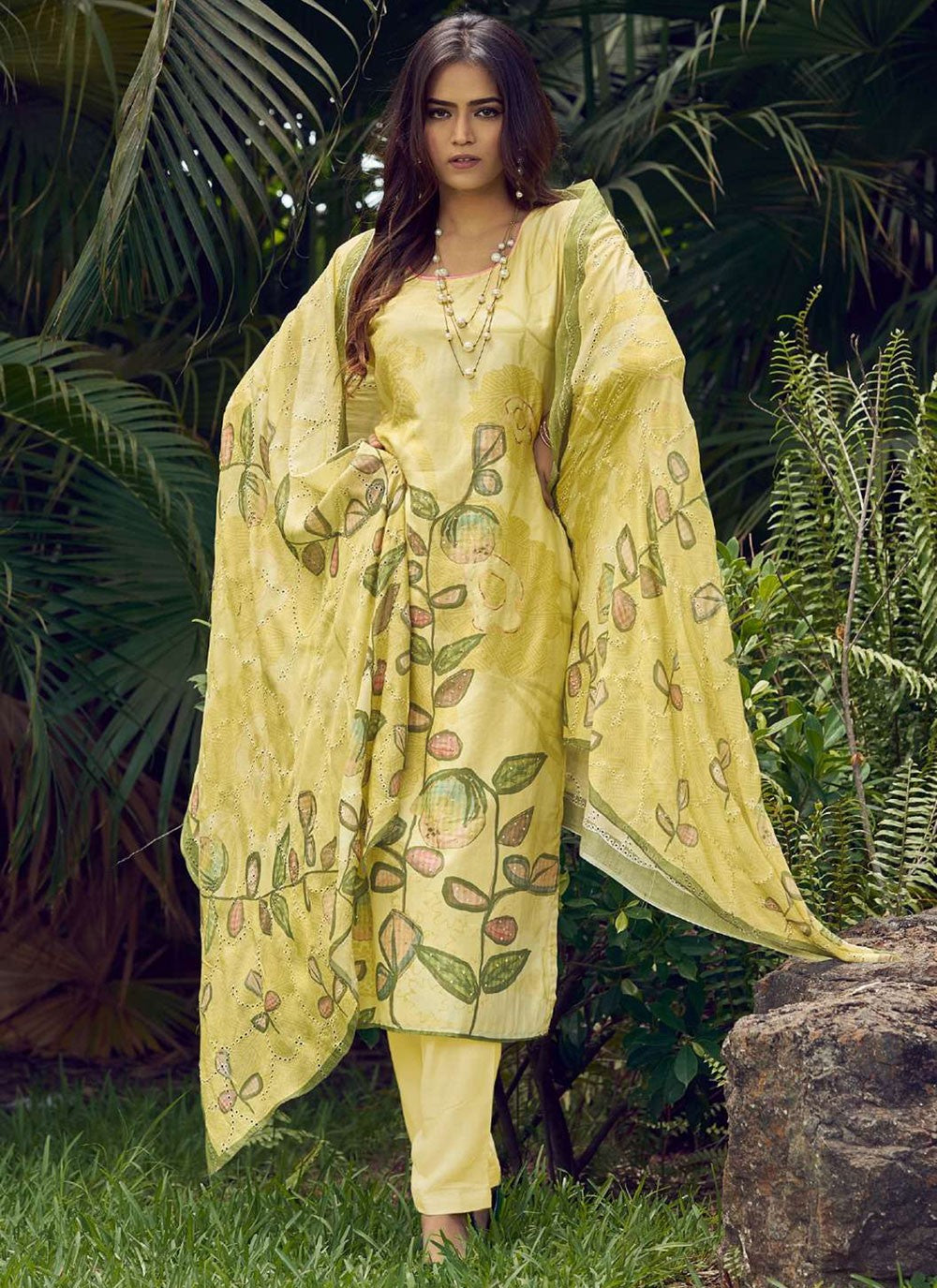 Digital Print Muslin Salwar Suit - T4427