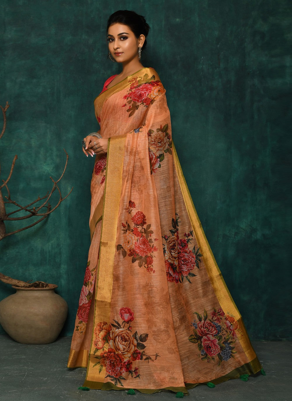 Classic Digital Print Faux Georgette Saree - S2174