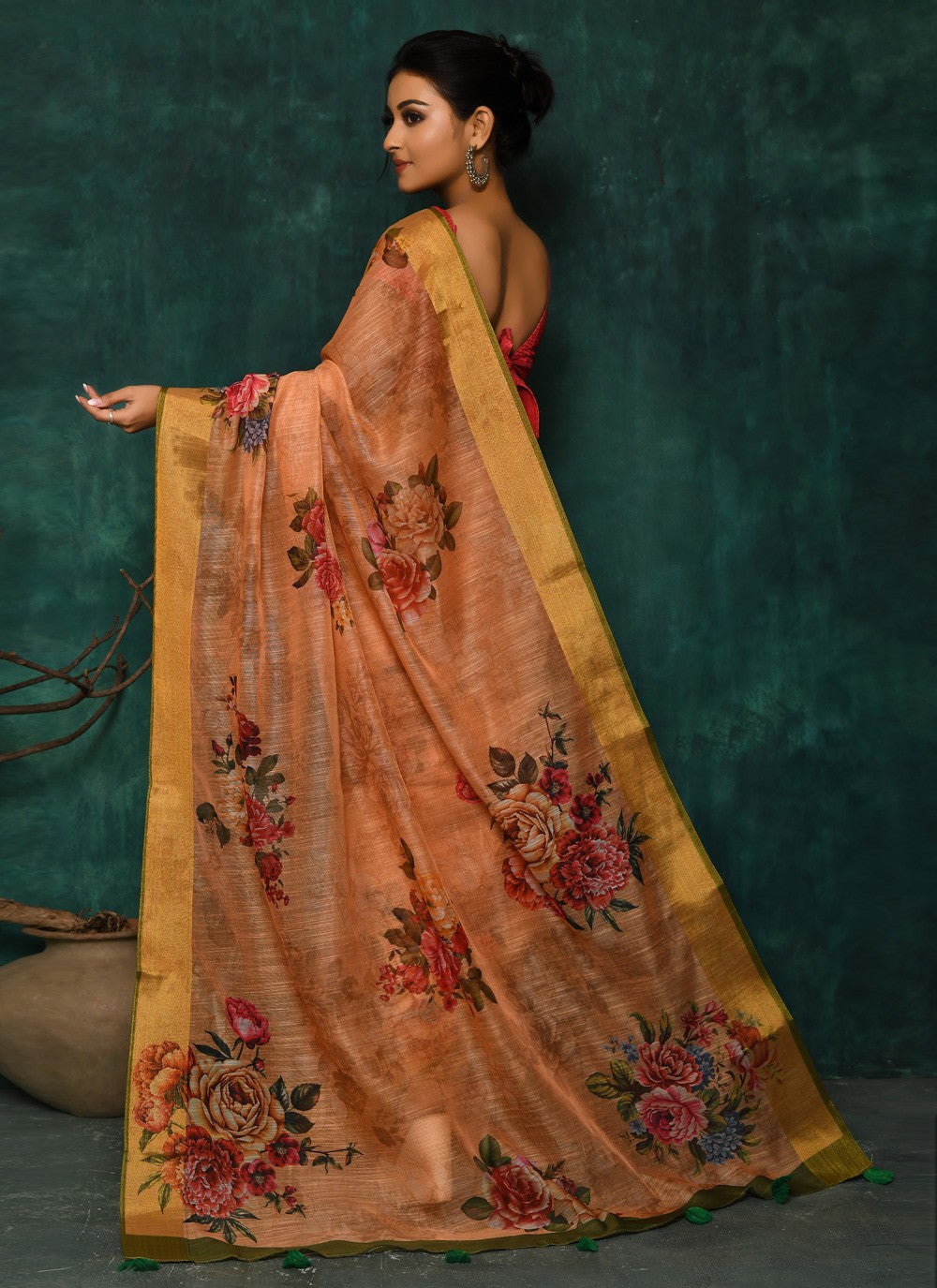 Classic Digital Print Faux Georgette Saree - S2174