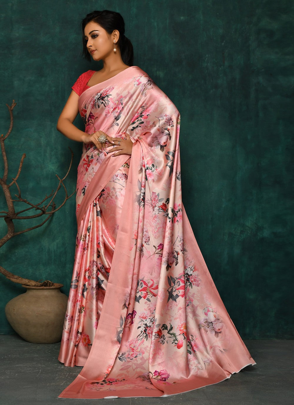 Classic Digital Print Faux Georgette Saree - S2174