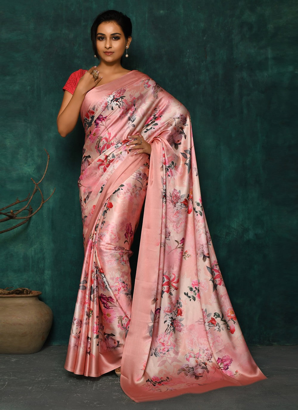 Classic Digital Print Faux Georgette Saree - S2174