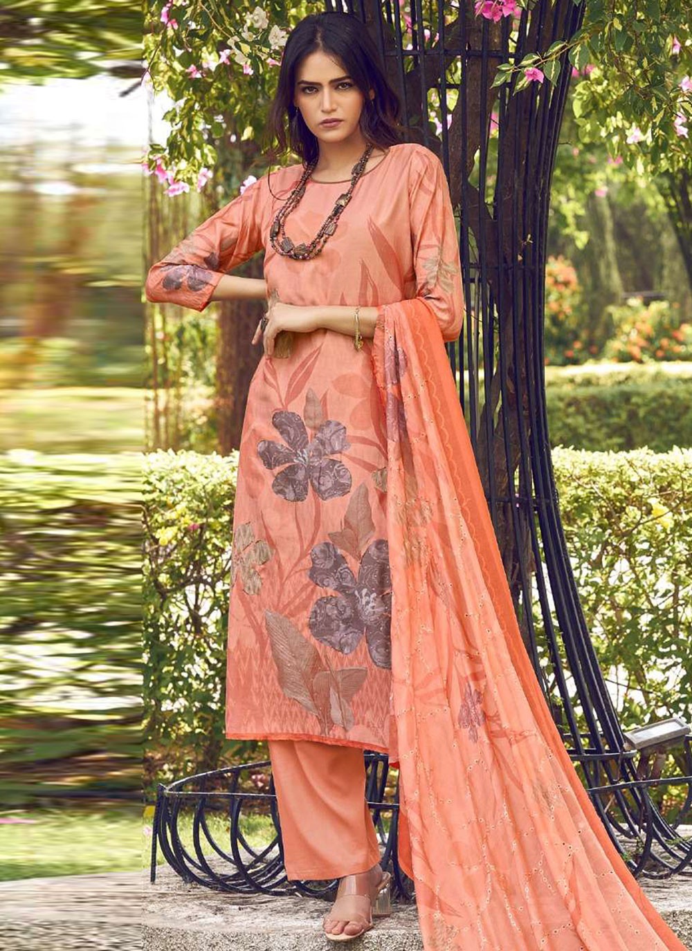 Digital Print Muslin Salwar Suit - T4427