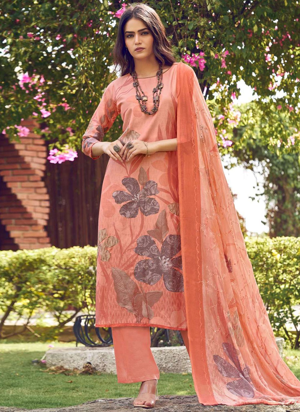 Digital Print Muslin Salwar Suit - T4427