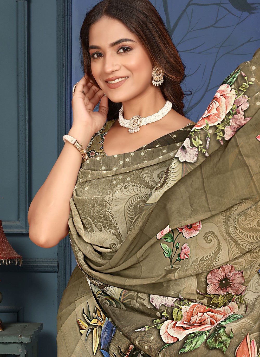 Classic Digital Print Weight Less Saree - S9471