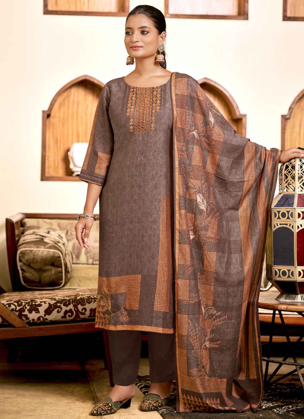 Silk, Viscose Salwar Suit - T3899