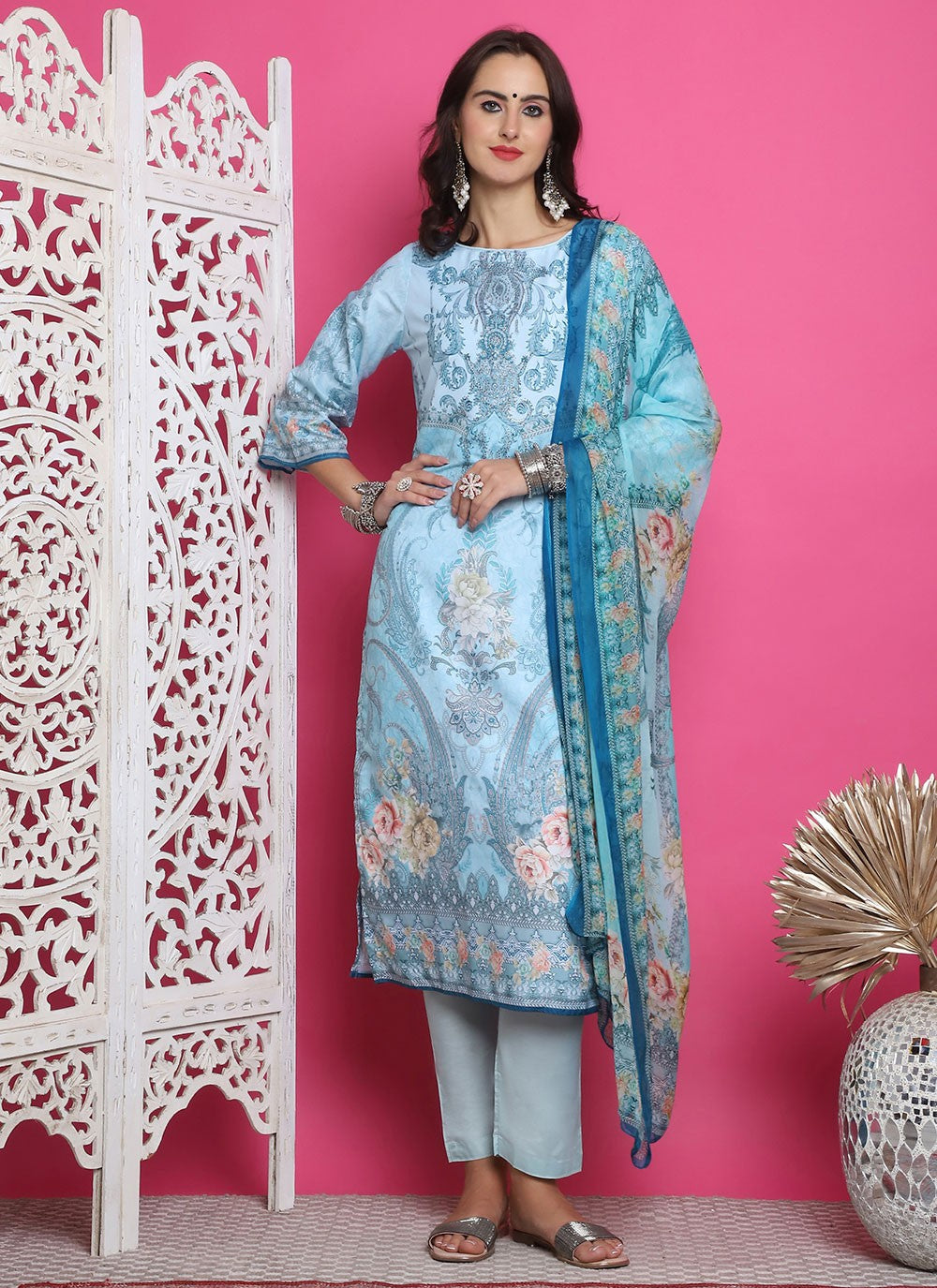 Satin Salwar Suit - T3163