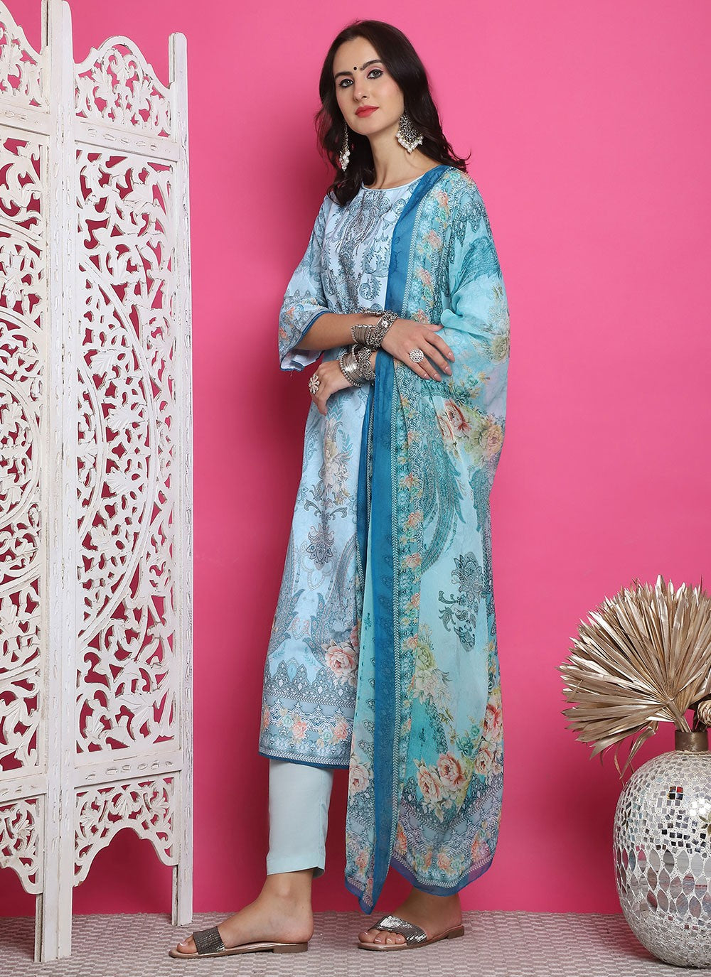 Satin Salwar Suit - T3163