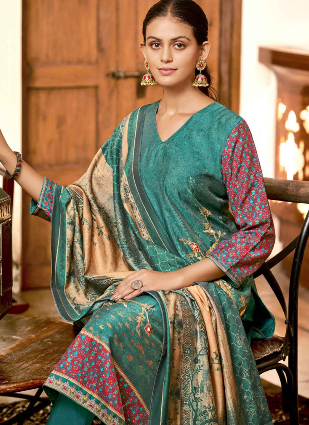 Silk, Viscose Salwar Suit - T3899