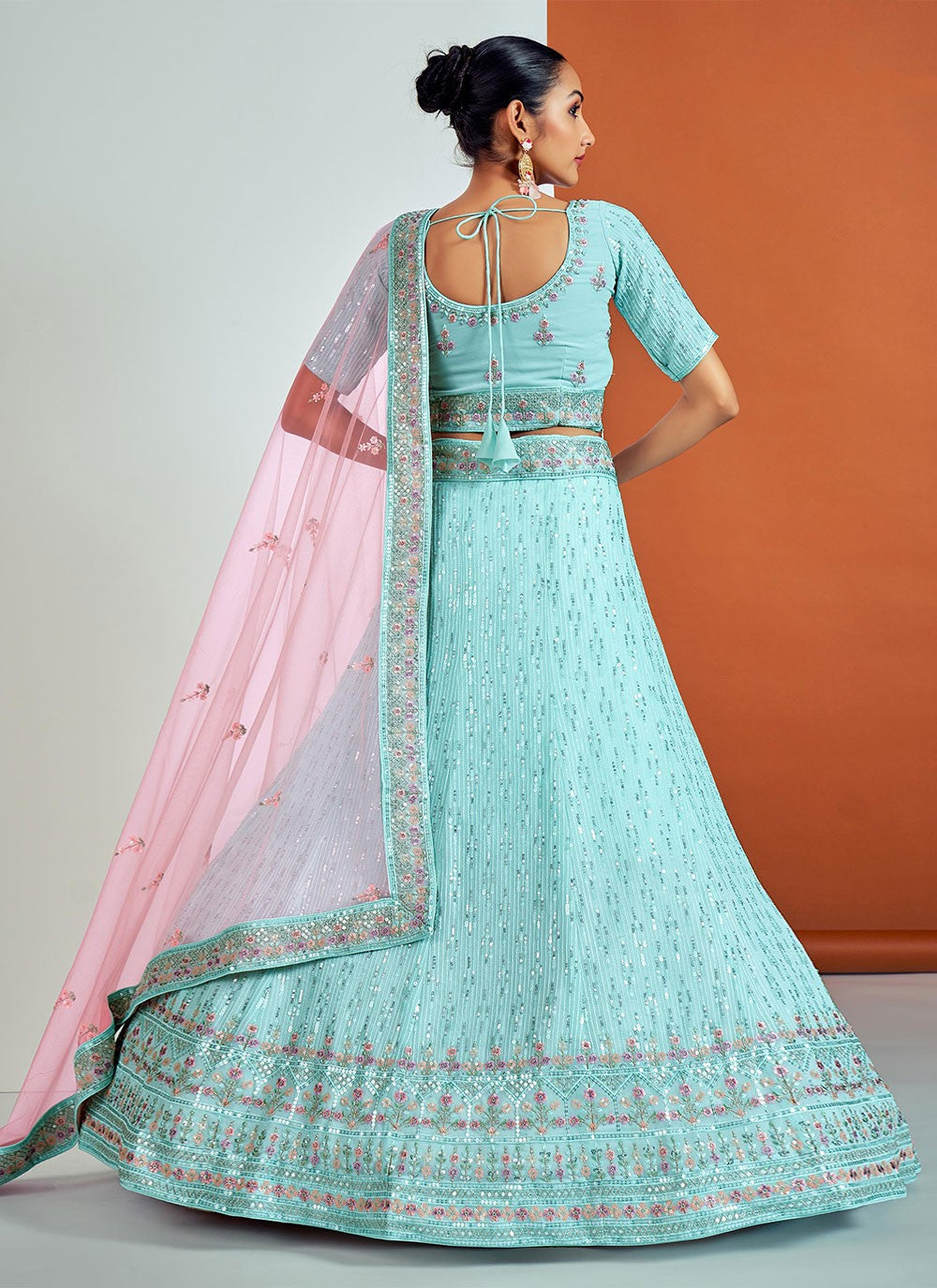 Dori Work Georgette A - Line Lehenga - L0878