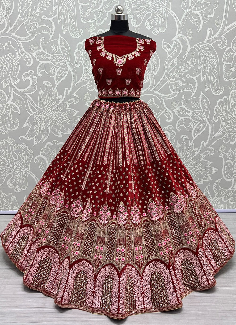 Diamond Velvet A - Line Lehenga - L1110