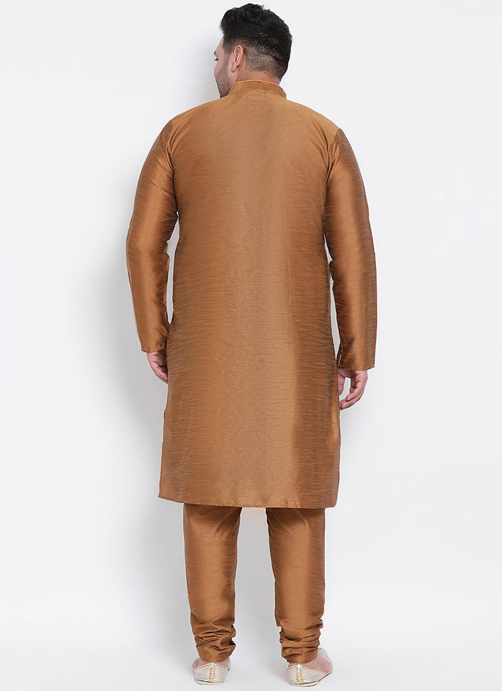 Plain Dupion Silk Brown Kurta Pyjama - M2673