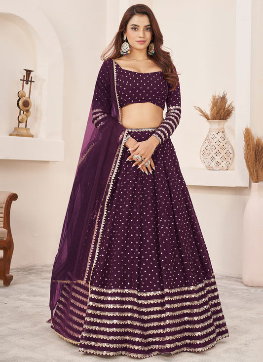 Embroidered Georgette A - Line Lehenga - L1655