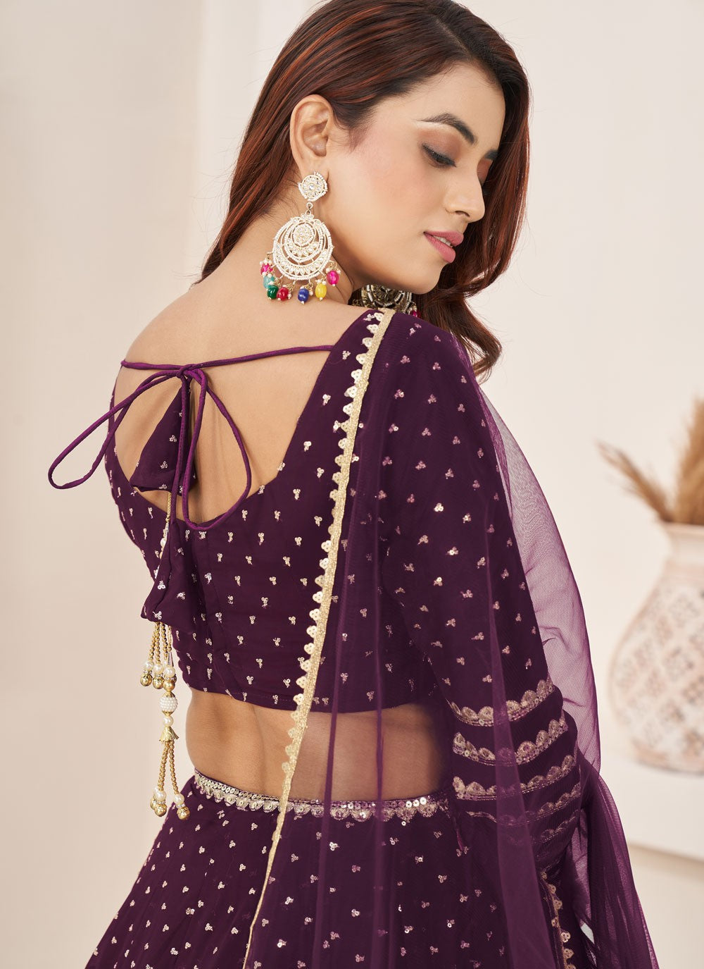 Embroidered Georgette A - Line Lehenga - L1655