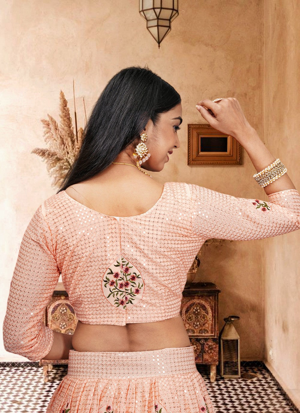 Embroidered Net A - Line Lehenga - L1818