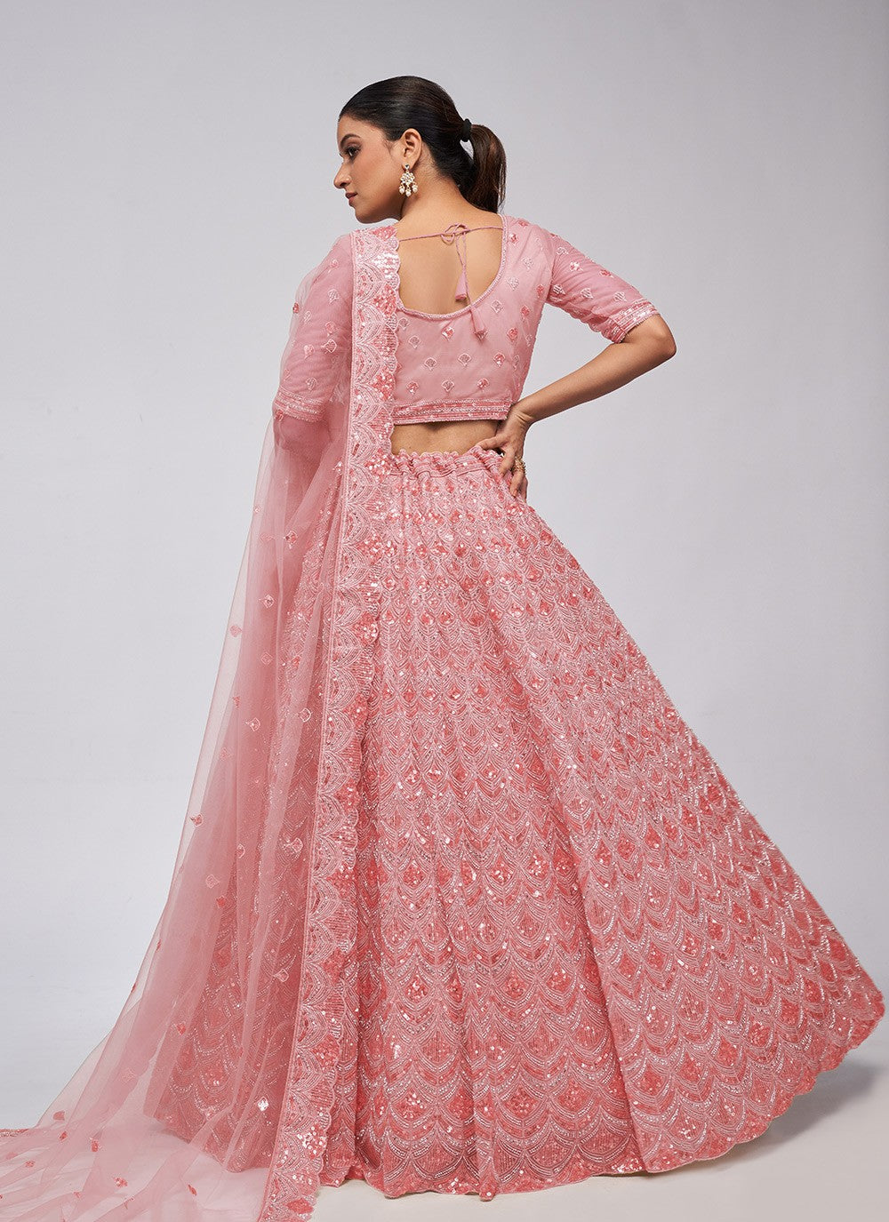 Cutdana Net Lehenga - L3169