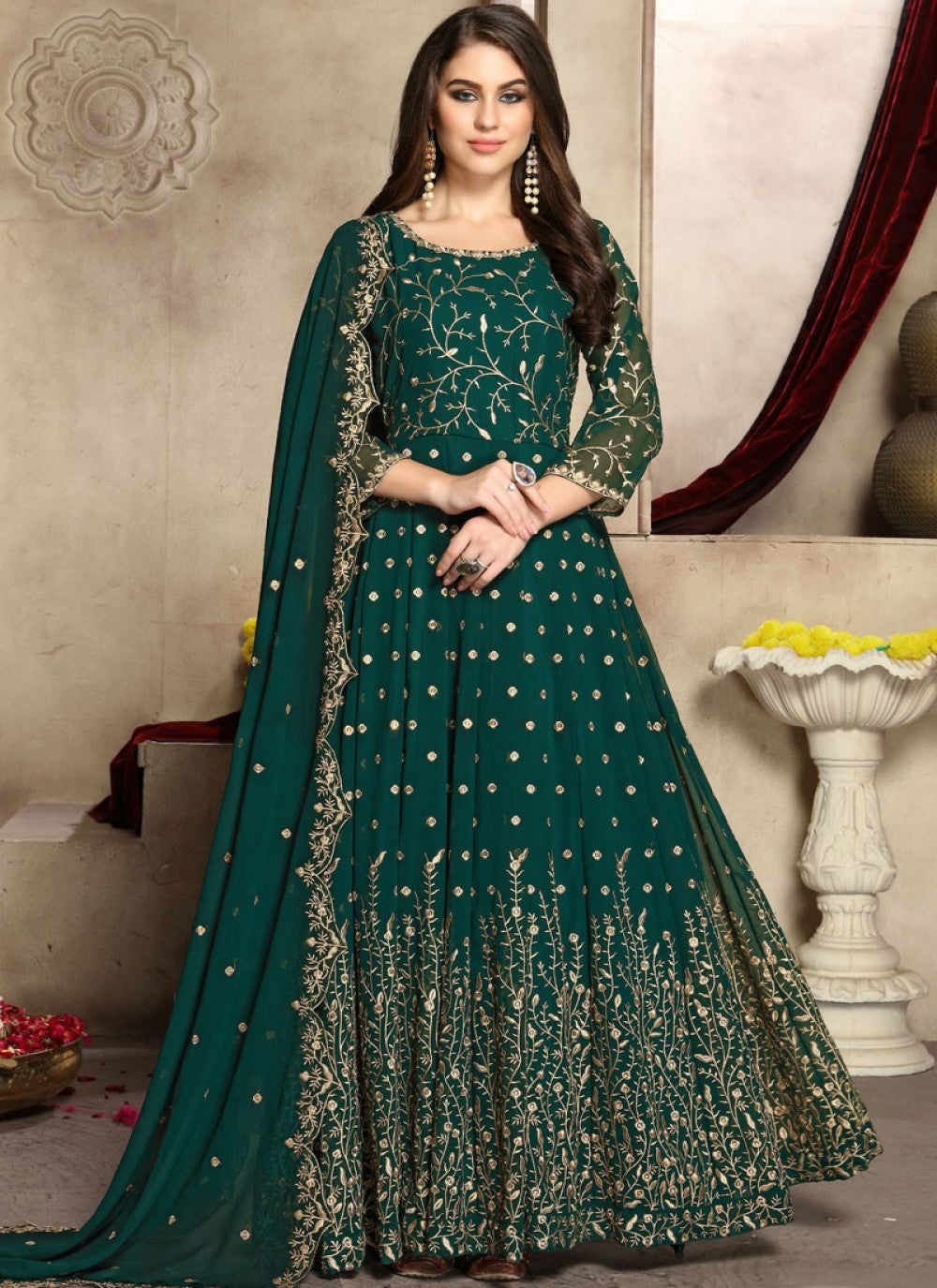 Georgette Anarkali - T051