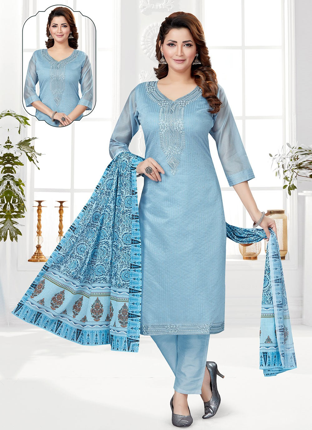 Chanderi Salwar Suit - T973